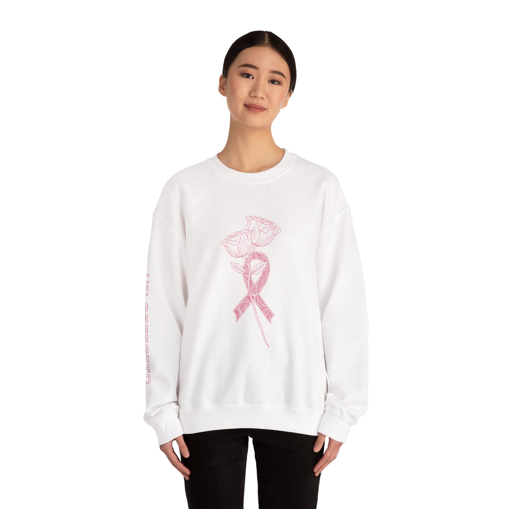 Breast Cancer Awareness Crewneck Sweatshirt, Cozy Gift for Her, Supportive Fashion, Pink Ribbon Sweater, Fight for a Cure Apparel